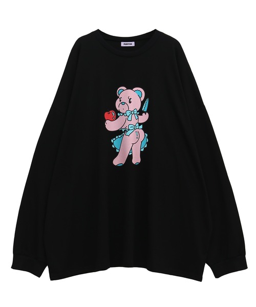 PUNYUS（プニュズ）の「ベアプリントビッグロンＴ（Tシャツ/カットソー・レディース・ブラック/ホワイト・3/4）」の16枚目の写真