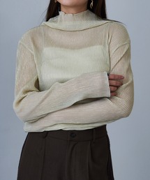 【MAISON BREEZE】ラメプリーツシアータートルトップス XNN