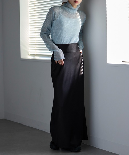 MAISON BREEZE（メゾンブリーズ）の「【MAISON BREEZE】ラメプリーツシアータートルトップス XNN（Tシャツ/カットソー・レディース・ライトグレー/ピンク/ブラック/ゴールド/シルバー/ライトベージュ/グレー/オフホワイト・FREE）」の11枚目の写真