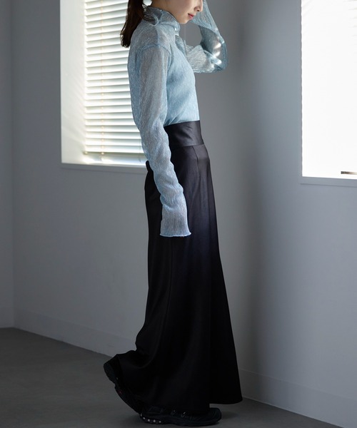 MAISON BREEZE（メゾンブリーズ）の「【MAISON BREEZE】ラメプリーツシアータートルトップス XNN（Tシャツ/カットソー・レディース・ライトグレー/ピンク/ブラック/ゴールド/シルバー/ライトベージュ/グレー/オフホワイト・FREE）」の12枚目の写真