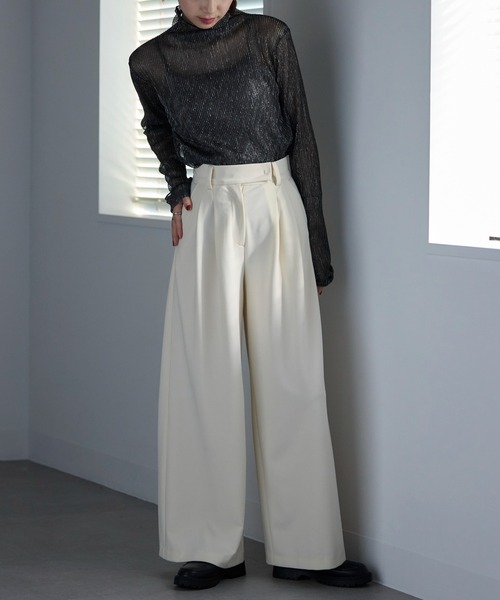 MAISON BREEZE（メゾンブリーズ）の「【MAISON BREEZE】ラメプリーツシアータートルトップス XNN（Tシャツ/カットソー・レディース・ライトグレー/ピンク/ブラック/ゴールド/シルバー/ライトベージュ/グレー/オフホワイト・FREE）」の16枚目の写真