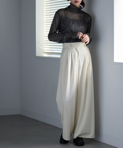 MAISON BREEZE（メゾンブリーズ）の「【MAISON BREEZE】ラメプリーツシアータートルトップス XNN（Tシャツ/カットソー・レディース・ライトグレー/ピンク/ブラック/ゴールド/シルバー/ライトベージュ/グレー/オフホワイト・FREE）」の18枚目の写真