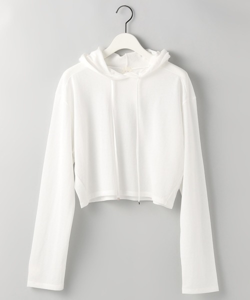 A part by（アパートバイ）の「【e/rm】シアーウラケフーディ（パーカー・レディース・チャコールグレー/アイボリー・FREE）」の2枚目の写真