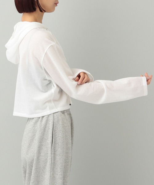 A part by（アパートバイ）の「【e/rm】シアーウラケフーディ（パーカー・レディース・チャコールグレー/アイボリー・FREE）」の7枚目の写真