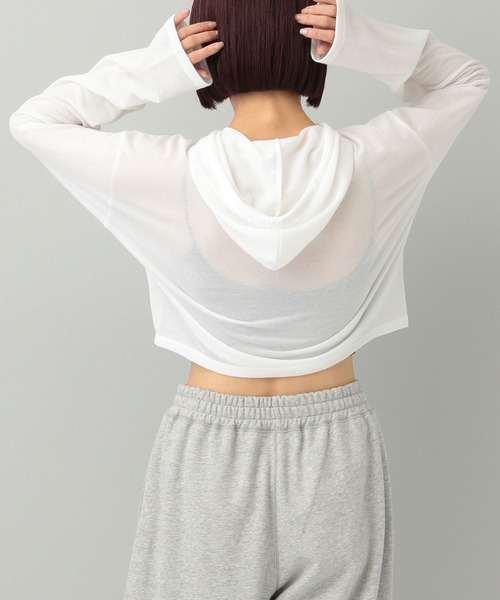 A part by（アパートバイ）の「【e/rm】シアーウラケフーディ（パーカー・レディース・チャコールグレー/アイボリー・FREE）」の8枚目の写真