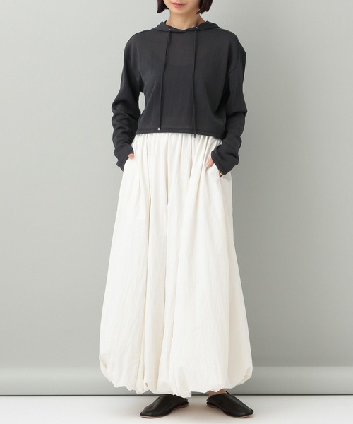 A part by（アパートバイ）の「【e/rm】シアーウラケフーディ（パーカー・レディース・チャコールグレー/アイボリー・FREE）」の9枚目の写真