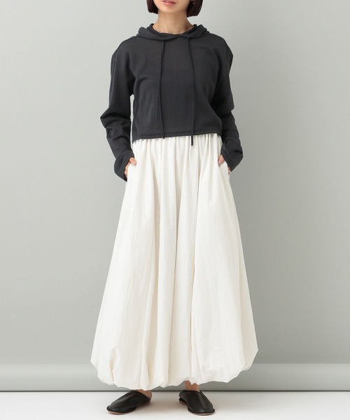 A part by（アパートバイ）の「【e/rm】シアーウラケフーディ（パーカー・レディース・チャコールグレー/アイボリー・FREE）」の11枚目の写真