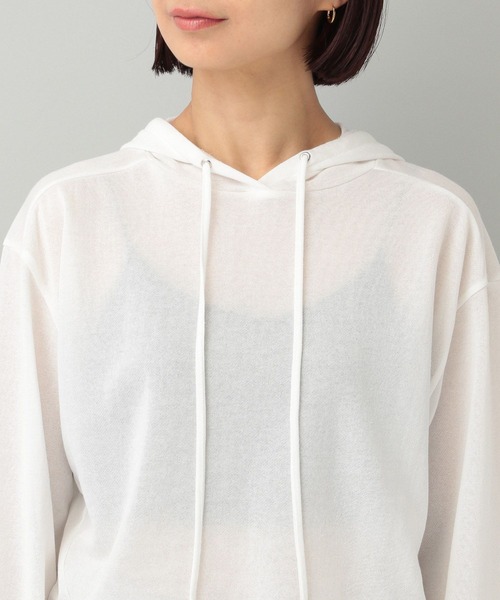 A part by（アパートバイ）の「【e/rm】シアーウラケフーディ（パーカー・レディース・チャコールグレー/アイボリー・FREE）」の20枚目の写真