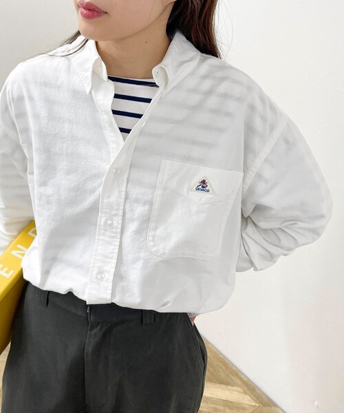 fredy emue（フレディエミュ）の「【GEVACO/ゲバコ】オーバーサイズ釦ダウンシャツ（シャツ/ブラウス・レディース・オフホワイト/ブルー系その他7/ブルー系その他3/ブルー系その他4/ラベンダー/ピンク系その他3・38）」の14枚目の写真