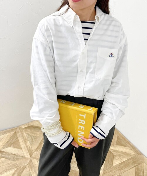 fredy emue（フレディエミュ）の「【GEVACO/ゲバコ】オーバーサイズ釦ダウンシャツ（シャツ/ブラウス・レディース・オフホワイト/ブルー系その他7/ブルー系その他3/ブルー系その他4/ラベンダー/ピンク系その他3・38）」の15枚目の写真