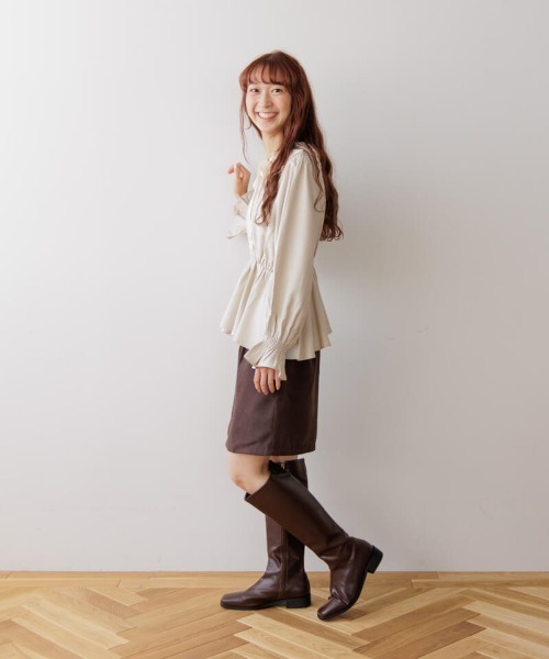 flower（フラワー）の「キャンディースリーブブラウス3（シャツ/ブラウス・レディース・ホワイト/ベージュ・FREE）」の4枚目の写真