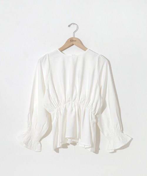 flower（フラワー）の「キャンディースリーブブラウス3（シャツ/ブラウス・レディース・ホワイト/ベージュ・FREE）」の11枚目の写真