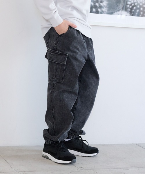 GLOBAL WORK（グローバルワーク）の「あったかスゴラクストレッチカーゴパンツ/115796（カーゴパンツ・キッズ・ブラック/カーキ/ブラック系その他/ブルー・120cm/130cm/140cm/150cm/160cm/170cm）」の21枚目の写真