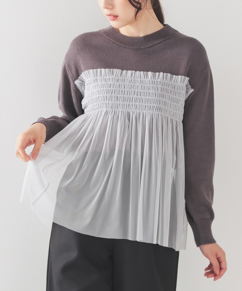 【WEB先行販売】【大きいサイズ】ビスチェ風ニット ビスチェ風ニット（ニット/セーター）｜Honeys（ハニーズ）の