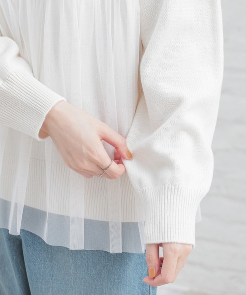 【WEB先行販売】【大きいサイズ】ビスチェ風ニット ビスチェ風ニット（ニット/セーター）｜Honeys（ハニーズ）の