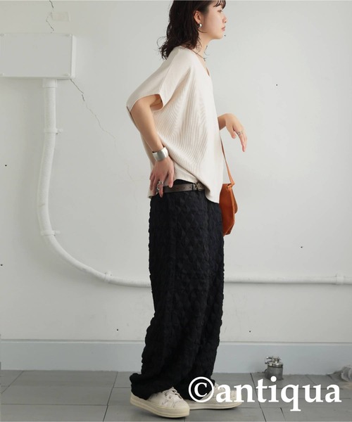 antiqua（アンティカ）の「ポップコーンパンツ（その他パンツ・レディース・ブラック・ONESIZE）」の2枚目の写真
