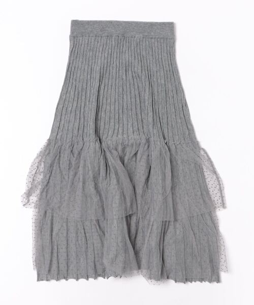tocco closet（トッコ　クローゼット）の「【ZOZO限定】ドットチュールティアードニットスカート（スカート・レディース・ブラック/グレー・M）」の21枚目の写真