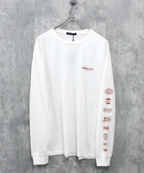 SHISKY(シスキー)の「プリント BIG 長袖Tシャツ(Tシャツ/カットソー・メンズ・ブラック/ホワイト系2/ホワイト系1/ホワイト系/グレー系1/ブラック系1/ネイビー系/ブルー/グレー系/杢グレー/ブラック系2/オフホワイト/ラベンダー/ネイビー/ミント/ベージュ/ブラック系・M/XL/L)」の5枚目の写真