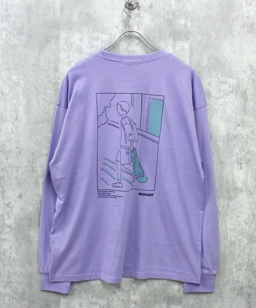 SHISKY(シスキー)の「プリント BIG 長袖Tシャツ(Tシャツ/カットソー・メンズ・ブラック/ホワイト系2/ホワイト系1/ホワイト系/グレー系1/ブラック系1/ネイビー系/ブルー/グレー系/杢グレー/ブラック系2/オフホワイト/ラベンダー/ネイビー/ミント/ベージュ/ブラック系・M/XL/L)」の17枚目の写真