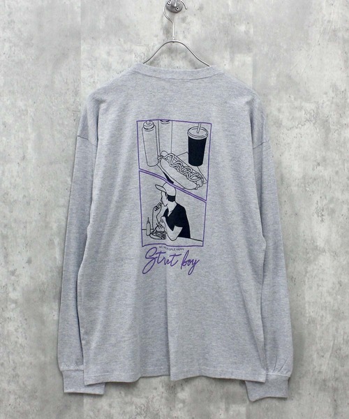 SHISKY(シスキー)の「プリント BIG 長袖Tシャツ(Tシャツ/カットソー・メンズ・ブラック/ホワイト系2/ホワイト系1/ホワイト系/グレー系1/ブラック系1/ネイビー系/ブルー/グレー系/杢グレー/ブラック系2/オフホワイト/ラベンダー/ネイビー/ミント/ベージュ/ブラック系・M/XL/L)」の9枚目の写真