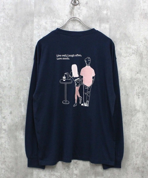 SHISKY(シスキー)の「プリント BIG 長袖Tシャツ(Tシャツ/カットソー・メンズ・ブラック/ホワイト系2/ホワイト系1/ホワイト系/グレー系1/ブラック系1/ネイビー系/ブルー/グレー系/杢グレー/ブラック系2/オフホワイト/ラベンダー/ネイビー/ミント/ベージュ/ブラック系・M/XL/L)」の14枚目の写真