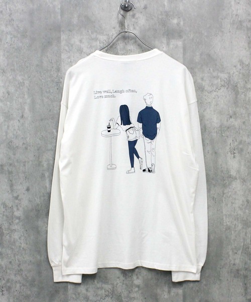 SHISKY(シスキー)の「プリント BIG 長袖Tシャツ(Tシャツ/カットソー・メンズ・ブラック/ホワイト系2/ホワイト系1/ホワイト系/グレー系1/ブラック系1/ネイビー系/ブルー/グレー系/杢グレー/ブラック系2/オフホワイト/ラベンダー/ネイビー/ミント/ベージュ/ブラック系・M/XL/L)」の21枚目の写真