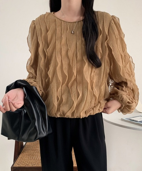 ECLIN（エクラン）の「ボリューム立体フリルブラウス（シャツ/ブラウス・レディース・ホワイト/ベージュ/ブラック・XL/L/M）」の13枚目の写真