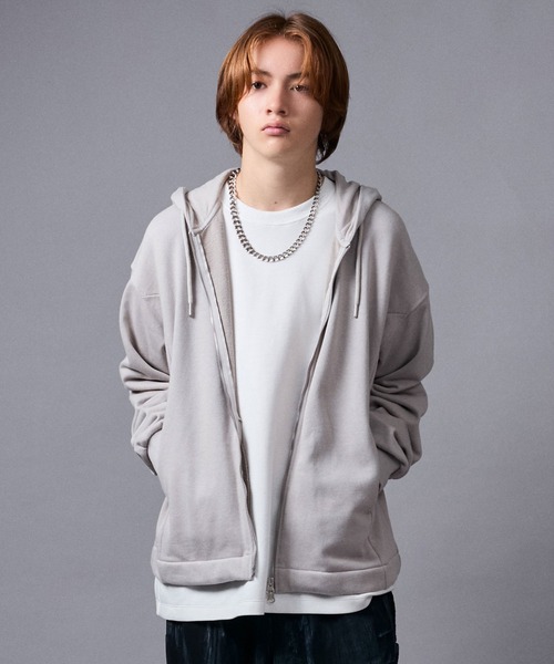 JUNRED（ジュンレッド）の「ジップショートパーカー（パーカー・メンズ・ブラック/グレー/レッド・L/M/S）」の4枚目の写真