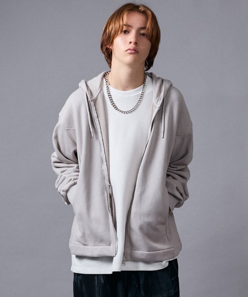 JUNRED（ジュンレッド）の「ジップショートパーカー（パーカー・メンズ・ブラック/グレー/レッド・L/M/S）」の5枚目の写真