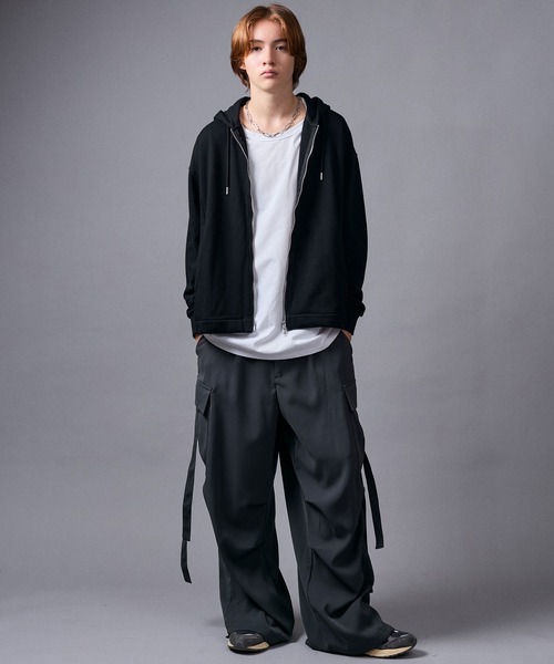 JUNRED（ジュンレッド）の「ジップショートパーカー（パーカー・メンズ・ブラック/グレー/レッド・L/M/S）」の10枚目の写真