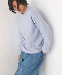 メンズリップルダブルフェイス長袖Tシャツ