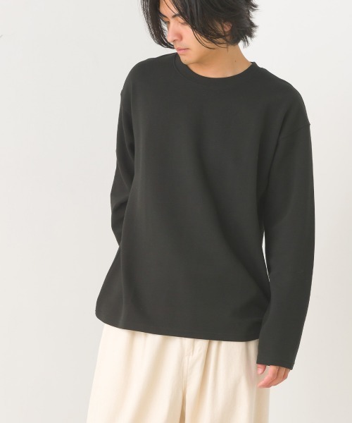 OMNES(オムネス)の「メンズリップルダブルフェイス長袖Tシャツ(Tシャツ/カットソー・メンズ・グレー/ブルー/ライトカーキ/ブラック/ホワイト・MEDIUM/LARGE)」の2枚目の写真