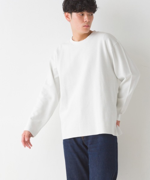 OMNES(オムネス)の「メンズリップルダブルフェイス長袖Tシャツ(Tシャツ/カットソー・メンズ・グレー/ブルー/ライトカーキ/ブラック/ホワイト・MEDIUM/LARGE)」の6枚目の写真