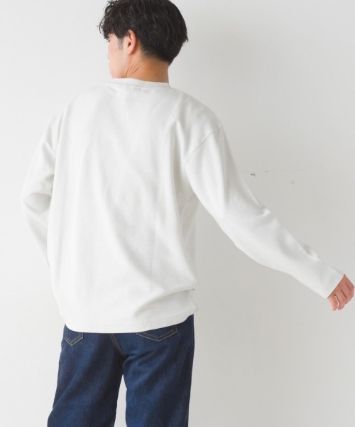 OMNES(オムネス)の「メンズリップルダブルフェイス長袖Tシャツ(Tシャツ/カットソー・メンズ・グレー/ブルー/ライトカーキ/ブラック/ホワイト・MEDIUM/LARGE)」の8枚目の写真