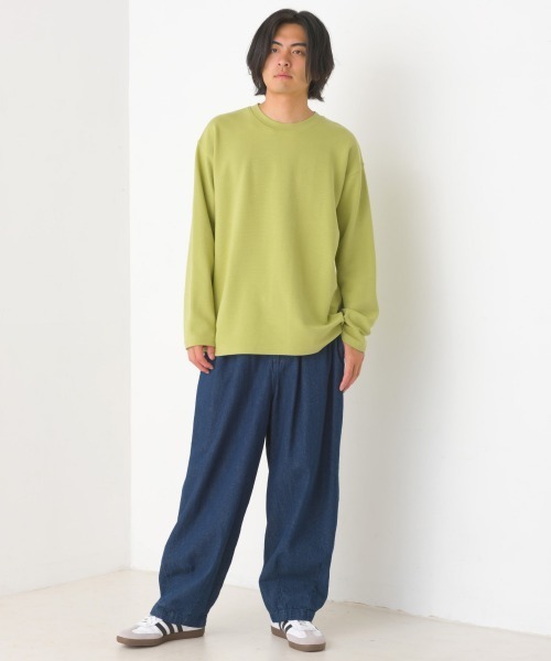 OMNES(オムネス)の「メンズリップルダブルフェイス長袖Tシャツ(Tシャツ/カットソー・メンズ・グレー/ブルー/ライトカーキ/ブラック/ホワイト・MEDIUM/LARGE)」の18枚目の写真