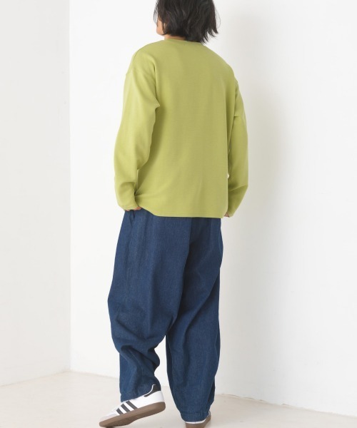 OMNES(オムネス)の「メンズリップルダブルフェイス長袖Tシャツ(Tシャツ/カットソー・メンズ・グレー/ブルー/ライトカーキ/ブラック/ホワイト・MEDIUM/LARGE)」の19枚目の写真