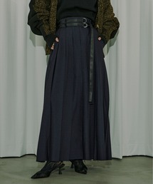 Double belt プリーツスカート