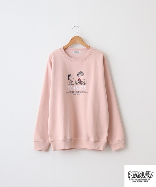 PEANUTS(ピーナッツ)の「PEATNUTS 日常柄プリント裏起毛トレーナー(スウェット・メンズ・オートミール/マスタード/チャコール/アイボリー/ピンクベージュ/ネイビー・S/M/L)」の11枚目の写真