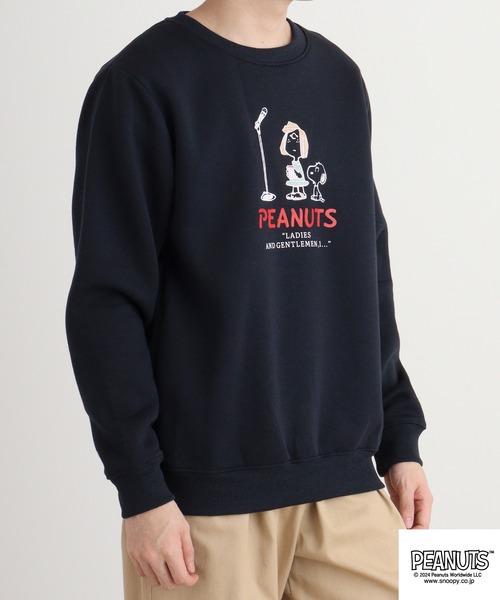 PEANUTS(ピーナッツ)の「PEATNUTS 日常柄プリント裏起毛トレーナー(スウェット・メンズ・オートミール/マスタード/チャコール/アイボリー/ピンクベージュ/ネイビー・S/M/L)」の21枚目の写真