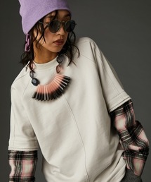 GEVS. | フェイクレイヤードカットソープルオーバー GEVS.（大きいサイズ対応）(Tシャツ/カットソー)