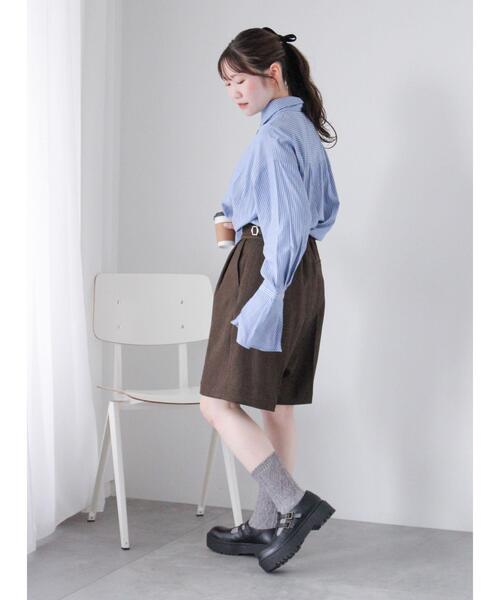 ehka sopo（エヘカソポ）の「グルカハーフパンツ（その他パンツ・レディース・ダークブラウン/ベージュ/グレー・F）」の6枚目の写真