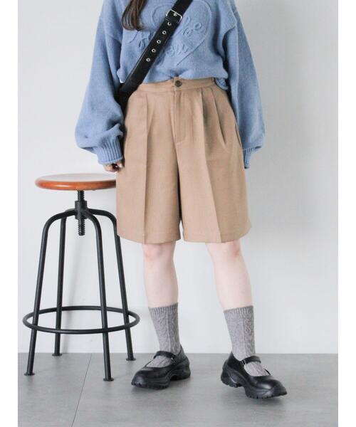 ehka sopo（エヘカソポ）の「グルカハーフパンツ（その他パンツ・レディース・ダークブラウン/ベージュ/グレー・F）」の21枚目の写真