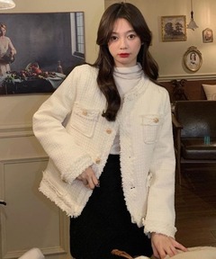 【専用】SLY スライ FRINGE TWEED SHORT ジャケット F SLY（スライ）の「SPRING TWEED FRINGE JK クラッシュ ツイード