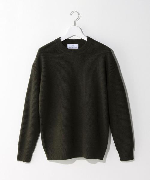 green label relaxing（グリーンレーベルリラクシング）の「ELAN W/CASH AZE C/N 7G ニット◆（ニット/セーター・メンズ・オリーブ/ネイビー・38/36/40）」の2枚目の写真