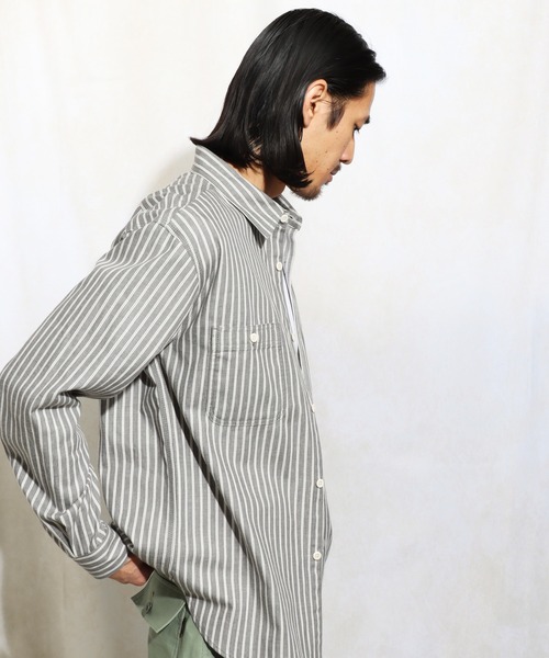 ROTAR(ローター)の「Stripe Work Shirt(シャツ/ブラウス・メンズ・グレー系その他/ホワイト系その他・MEDIUM/LARGE/X-LARGE)」の4枚目の写真