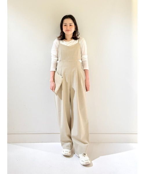 ストレッチトロサロペットパンツ アルアバイル allureville サロペット オーバーオール ストレッチトロ