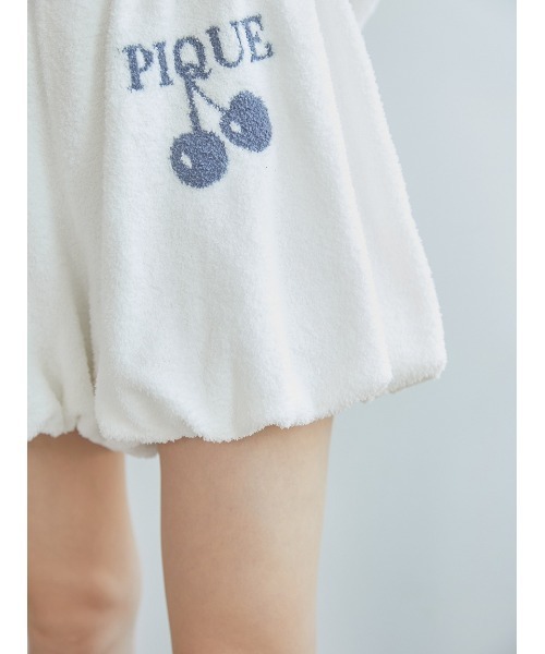 gelato pique（ジェラートピケ）の「エアモコチェリージャガードバルーンショートパンツ（ルームウェア/パジャマ・レディース・オフホワイト/ネイビー・FREE）」の6枚目の写真