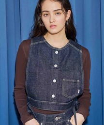 SOMETHING ベアトップデニムビスチェ レディース Chick チューブトップ ベアトップ Denim Bustier / デニム