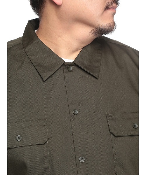 Dickies(ディッキーズ)の「GENUINE Dickies (ジェニュインディッキーズ) 無地 フラップポケット ツイルワークシャツ 51600020(シャツ/ブラウス・メンズ・ブラック/カーキ・3L/4L/5L)」の15枚目の写真
