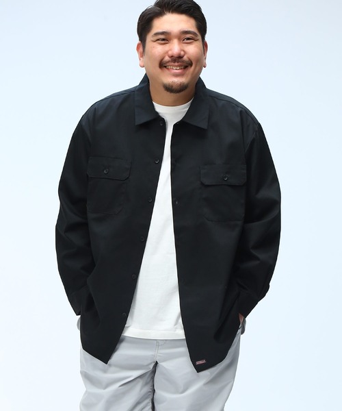 Dickies(ディッキーズ)の「GENUINE Dickies (ジェニュインディッキーズ) 無地 フラップポケット ツイルワークシャツ 51600020(シャツ/ブラウス・メンズ・ブラック/カーキ・3L/4L/5L)」の3枚目の写真